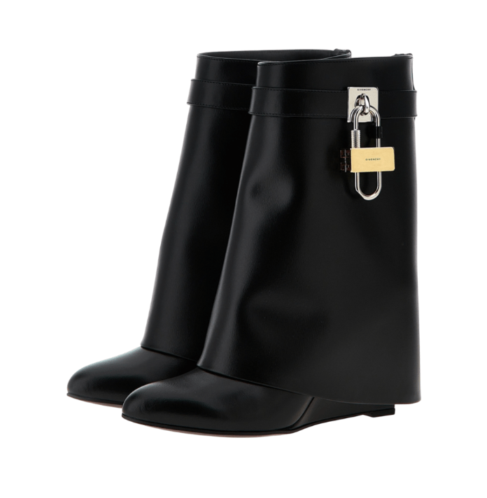 Givenchy Shark Lock Leather Ankle Boots in Black