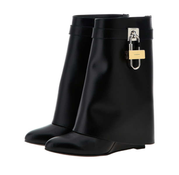 Givenchy Shark Lock Leather Ankle Boots in Black