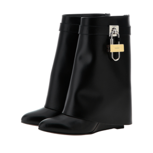 Givenchy Shark Lock Leather Ankle Boots in Black