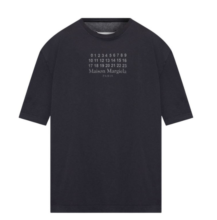 Black T-shirt with logo Maison Margiela