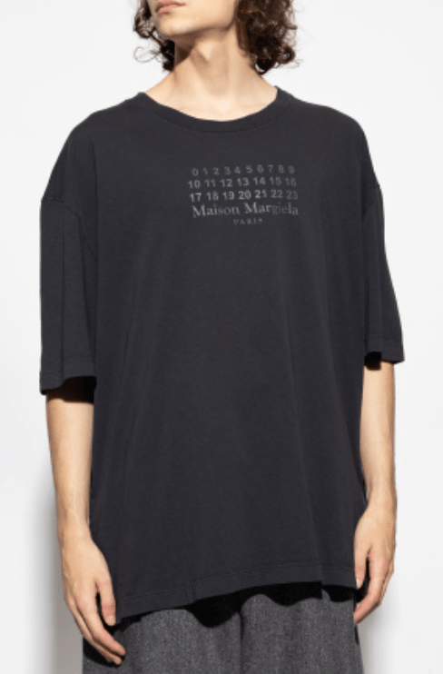Black T-shirt with logo Maison Margiela