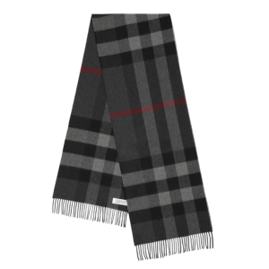 Burberry Check Cashmere Scarf Charcoal