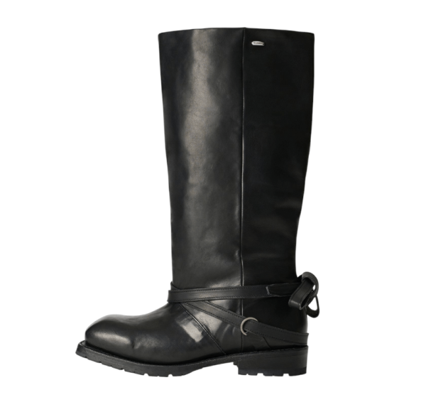 HIGH ENGINE BOOT Black Tensile Cattle Hide 