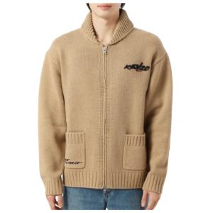 KENZO Neutral x Futura 2000 Zipped Cardigan in Wool Knit 