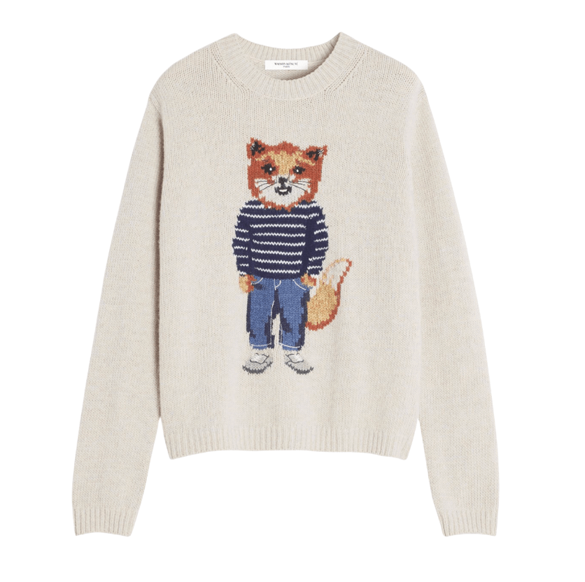 DRESSED FOX INTARSIA WOOL JUMPER 