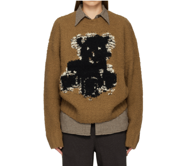 Acne Studios Women's Brown Teddy-Bear Long-Sleeve Sweater