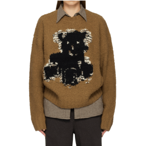 Acne Studios Women's Brown Teddy-Bear Long-Sleeve Sweater