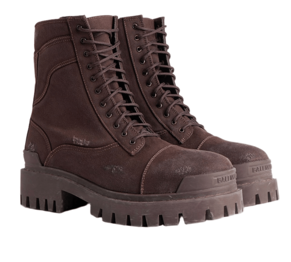 Balenciaga Combat Strike Boot Dark Brown