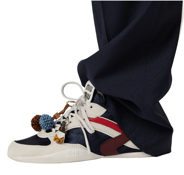 Gymnasium leather-trimmed sneakers in white