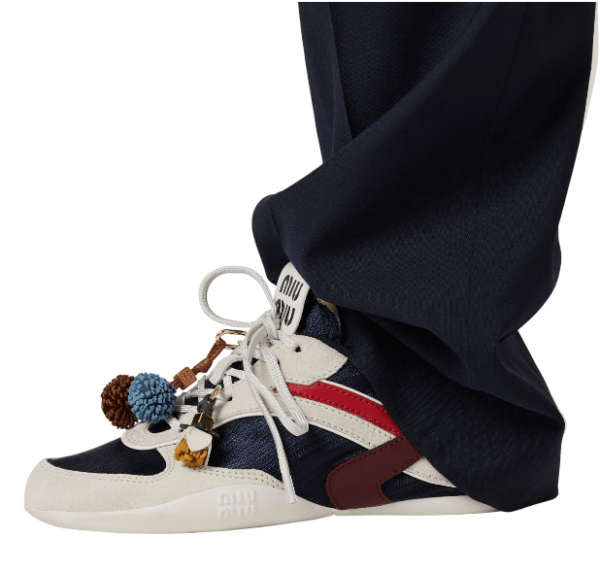 Gymnasium leather-trimmed sneakers in white