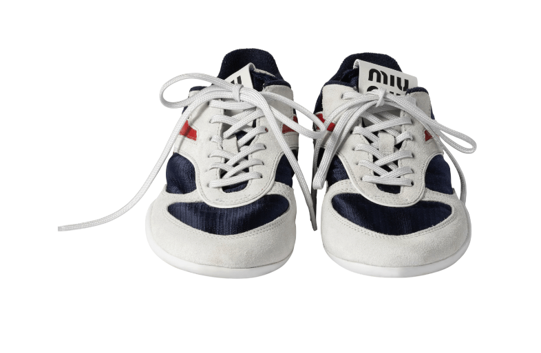 Gymnasium leather-trimmed sneakers in white