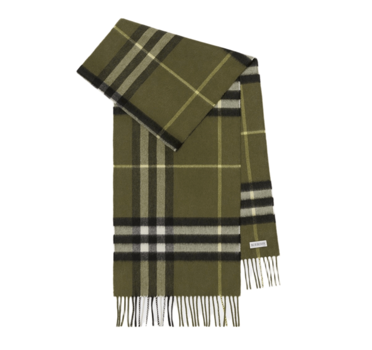 Burberry Check Cashmere Scarf Pea