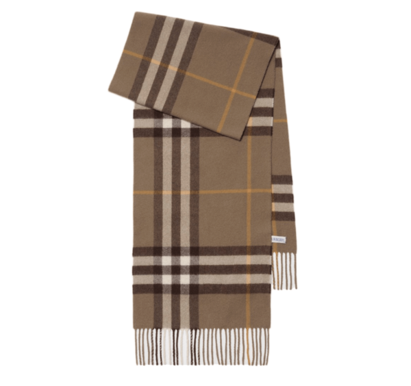 Burberry Check Cashmere Scarf Vole
