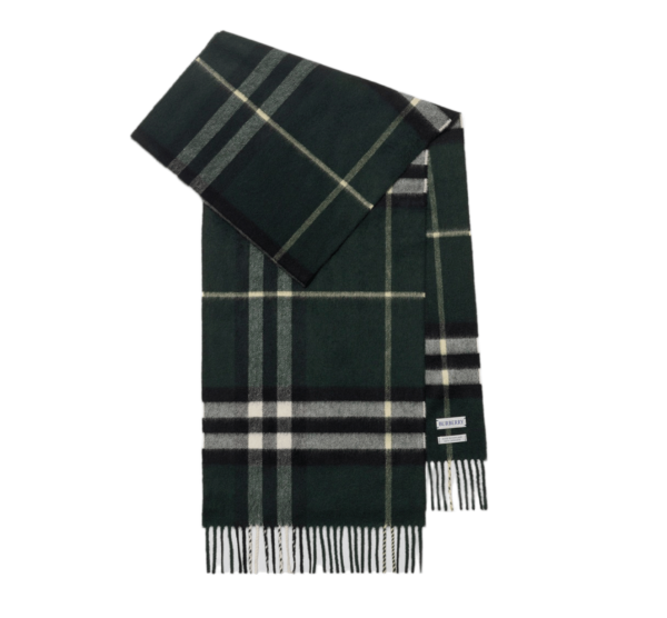 (W) Burberry Check Cashmere Scarf Anchor
