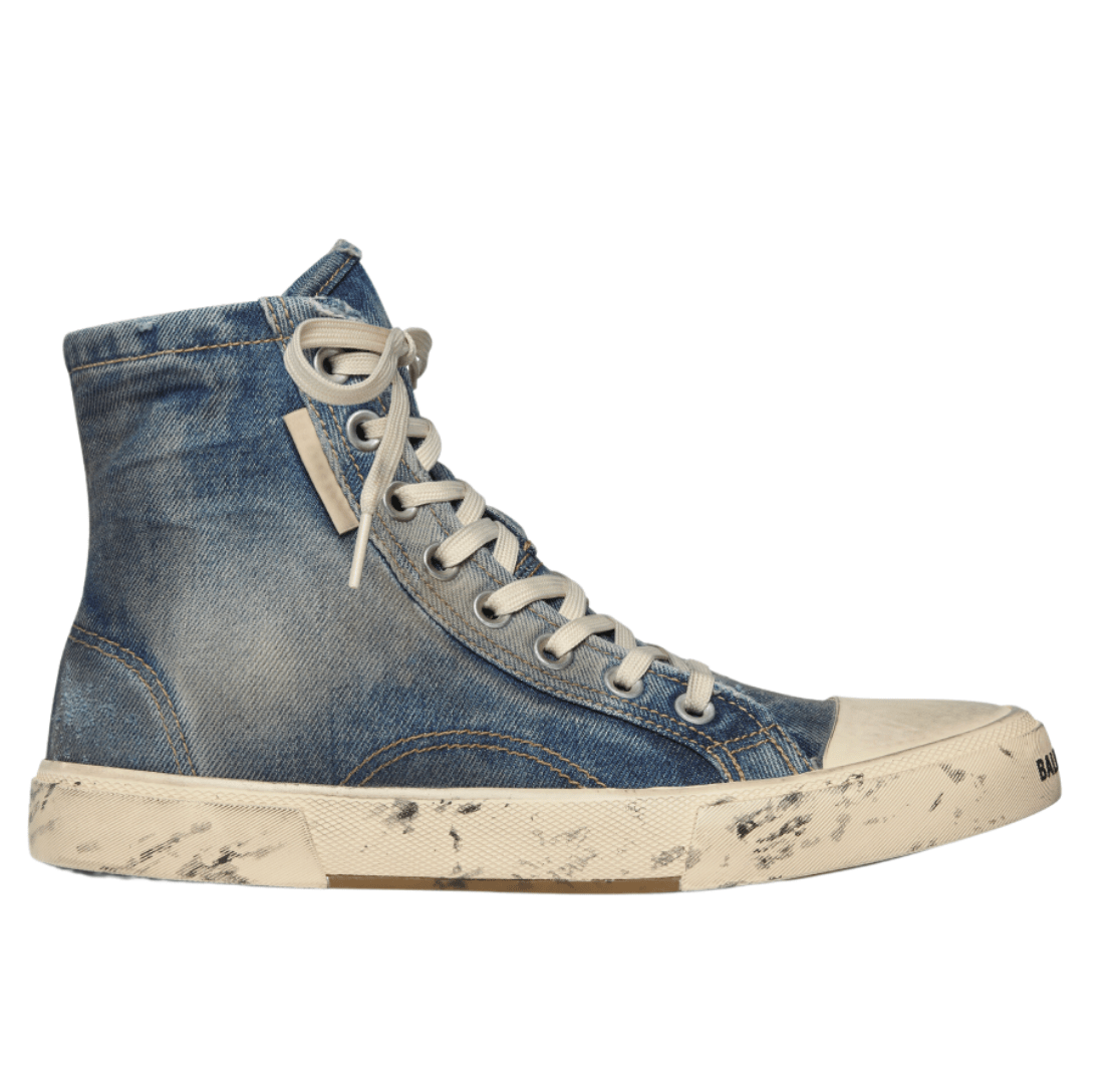 BALENCIAGA PARIS HIGH TOP SNEAKER IN BLUE