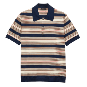 Striped cotton polo shirt