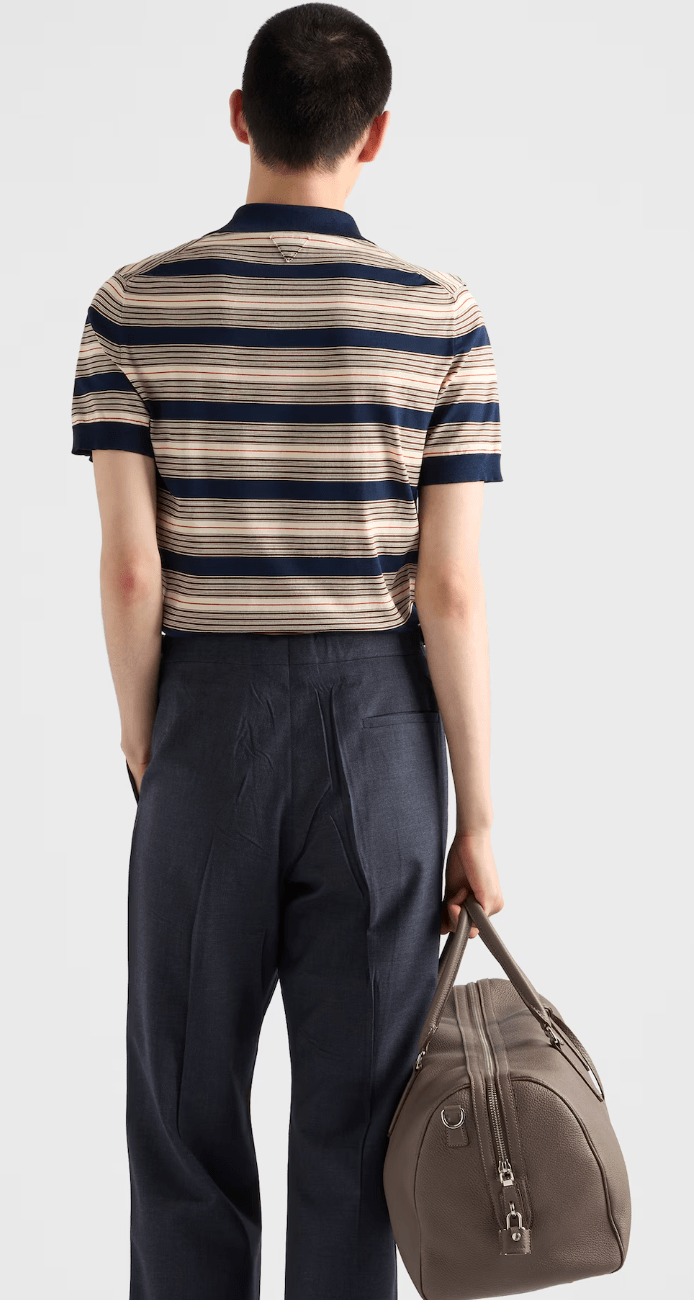 Striped cotton polo shirt