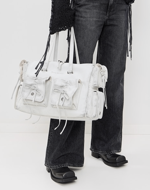 Acne Studios Multipocket Tote Bag White Grey