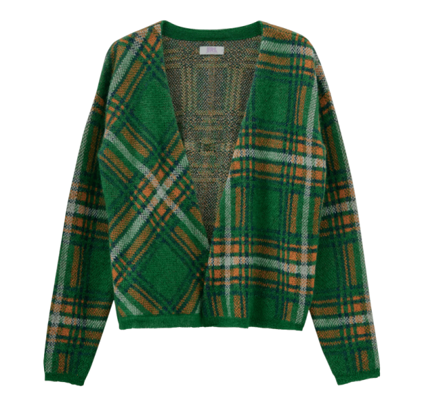 ERL Check pattern cardigan - Green 