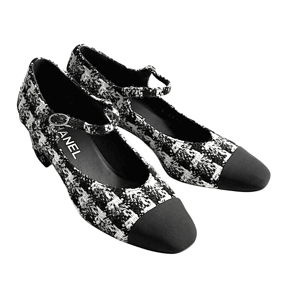 (W) Chanel Mary Jane Tweed