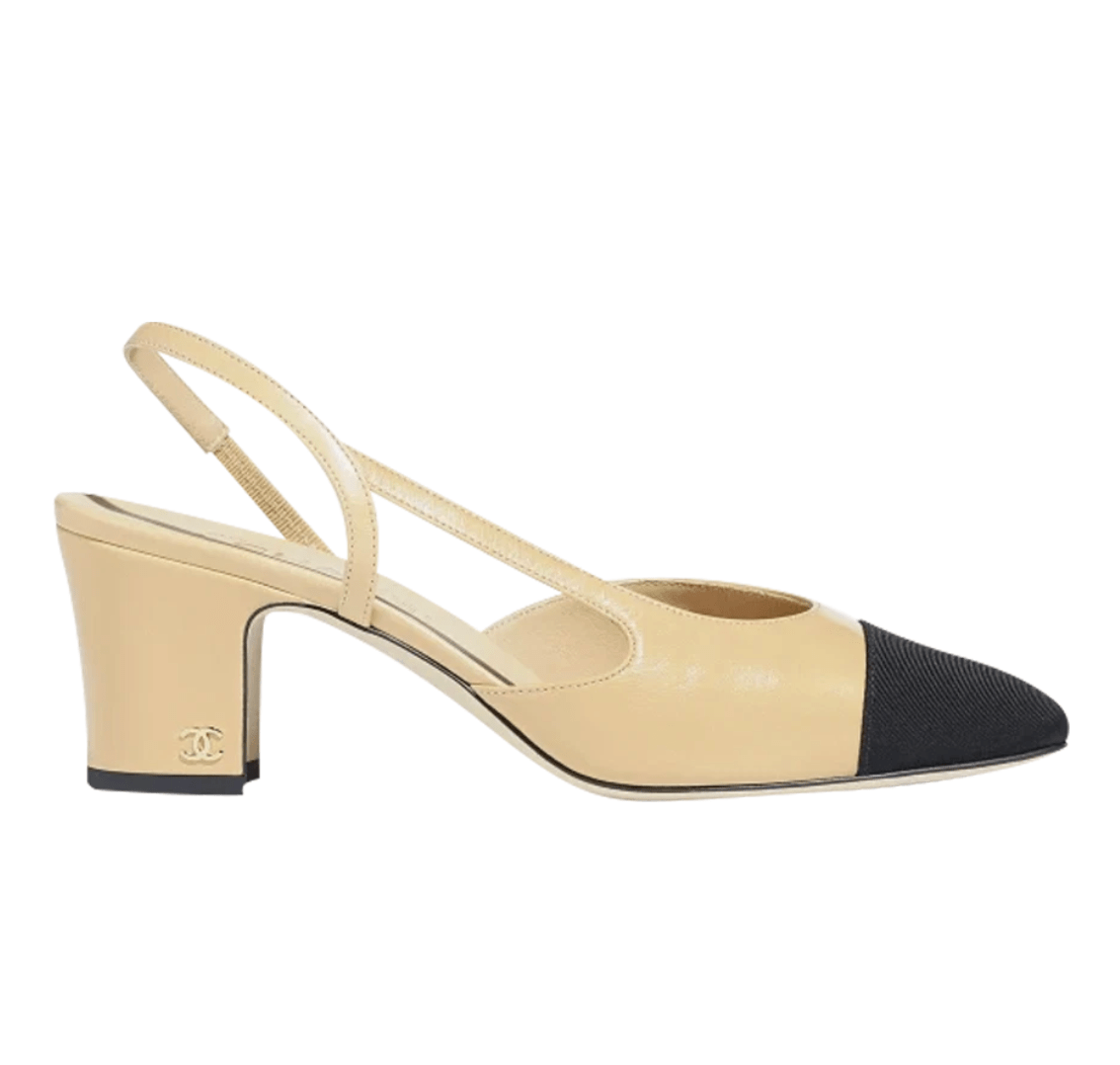 Chanel Slingbacks Goatskin Grosgrain 