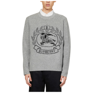 BURBERRY Ekd Wool Jacquard Oversized Sweater 