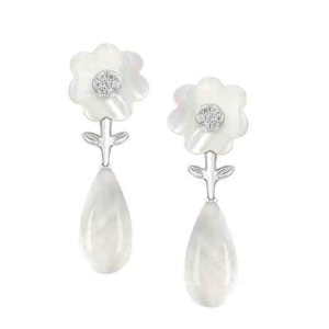YVMIN Flower Pearl Drop Earrings