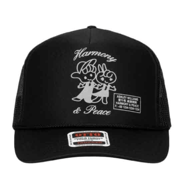Ashley Williams – Harmony & Peace Black Trucker Cap