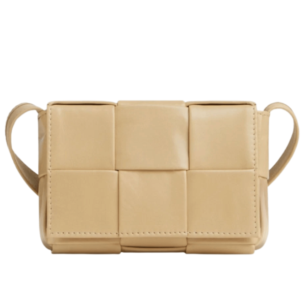 Bottega Veneta Mini Leather Cassette Porridge