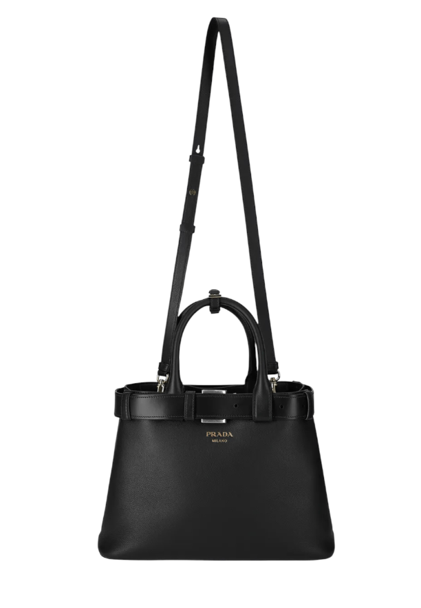 Belted Small Buckle Bag - Black 
