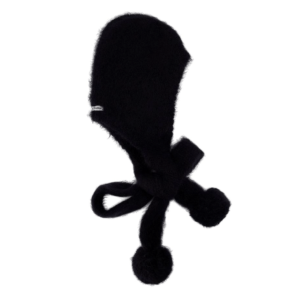 Mohair cap with earflaps black