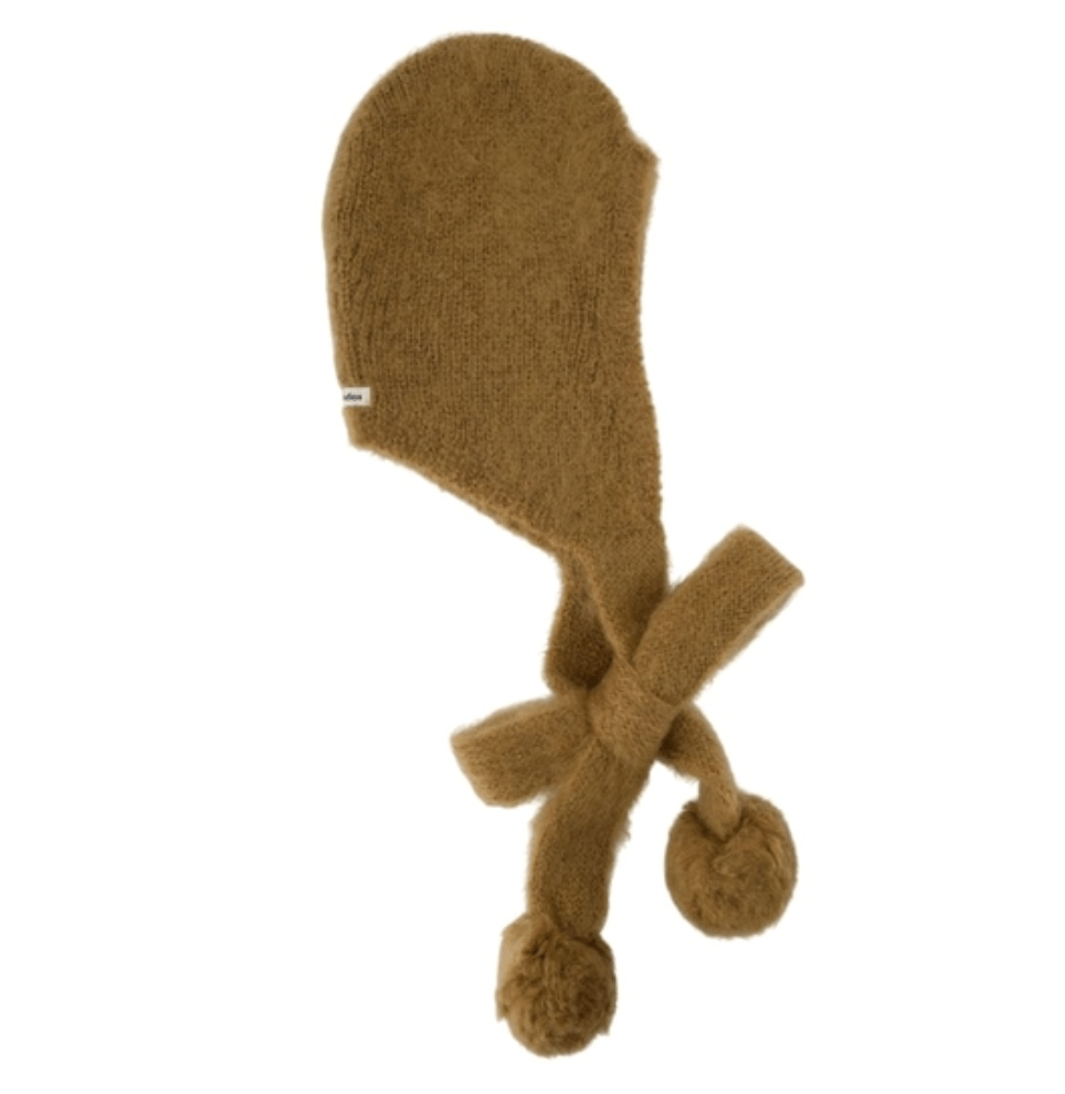 Mohair cap with earflaps Clay beige