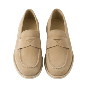 Bleached suede loafers