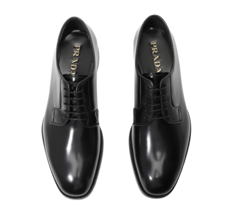 Black leather lace-up shoes - BLACK 