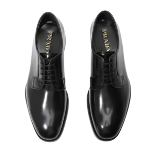 Black leather lace-up shoes - BLACK 