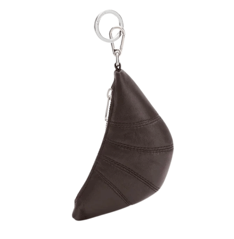 Lemaire Soft Nappa Leather Mini Croissant Key Holder Dark Chocolate