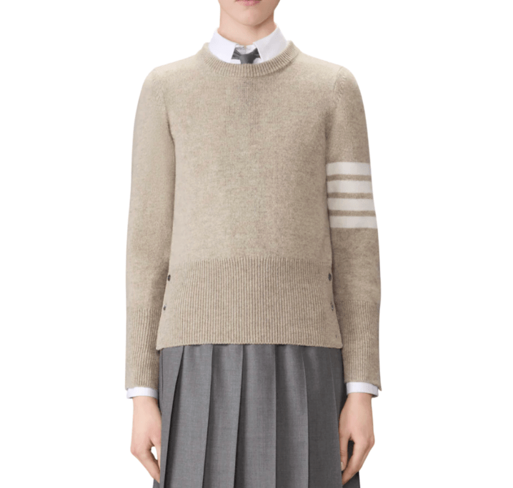 Jersey Stitch Shetland Wool 4-Bar Pullover