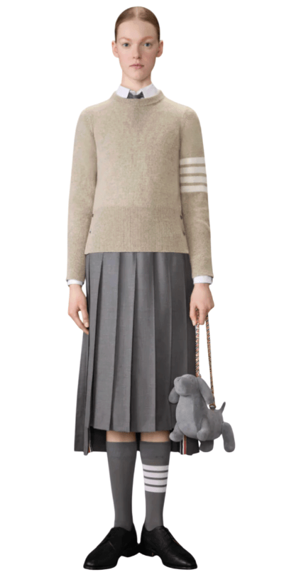 Jersey Stitch Shetland Wool 4-Bar Pullover