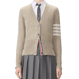 Jersey Stitch Shetland Wool 4-Bar Cardigan