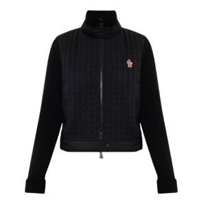 (W) Moncler Grenoble Padding Zip Up Cardigan Black 