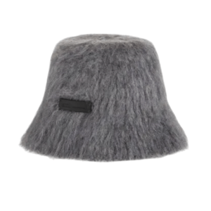 ANTHRACITE Grey Mohair Ami Bucket Hat