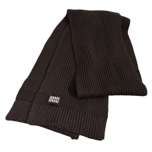 Miu Miu Cashmere Wool Midweight Scarf in Nero