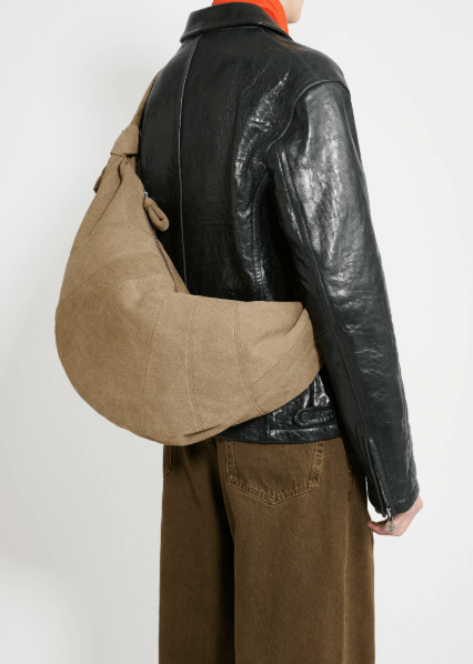 Lemaire Extra Large Heavy Cotton Canvas Croissant Bag Sisal