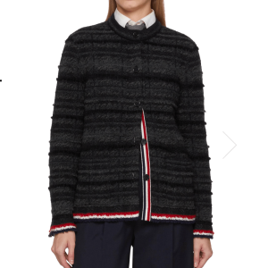 THOM BROWNE Chequered Jacquard Knit Cardigan Jacket