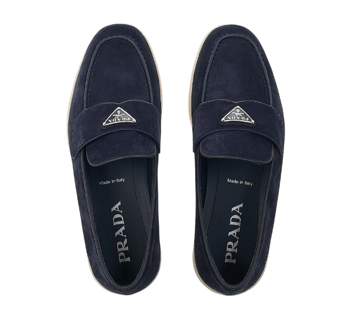 Prada Suede Loafers Navy