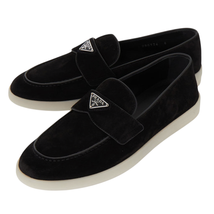 Prada Suede Loafers Black