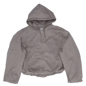 Boxy fit cotton hooded sweatshirt