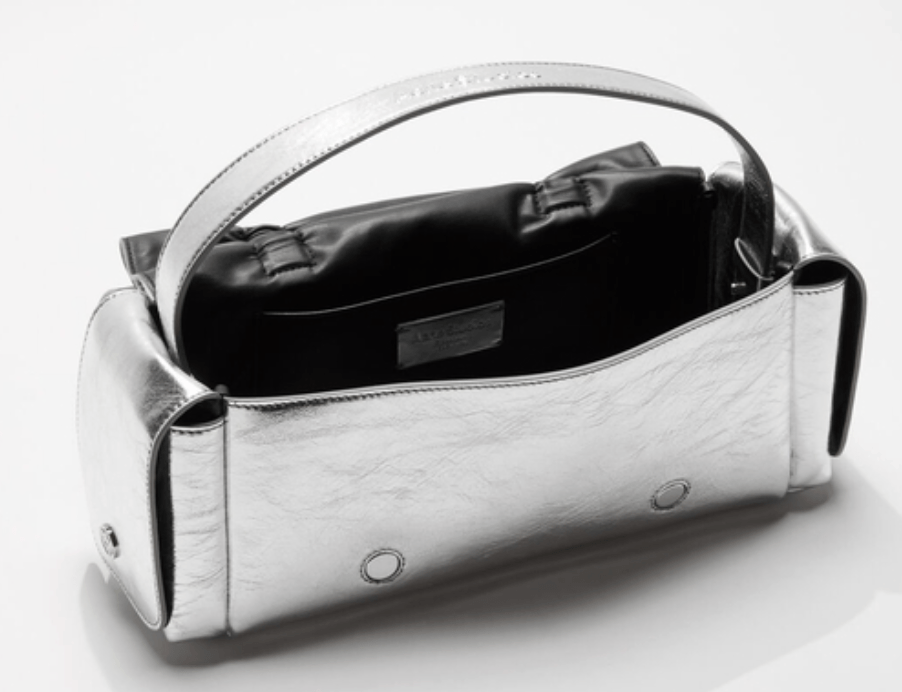 Multipocket metallic shoulder bag - Silver