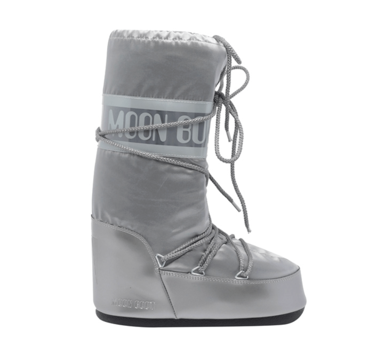 (W) Moon Boot Icon Glance Satin Boots Silver
