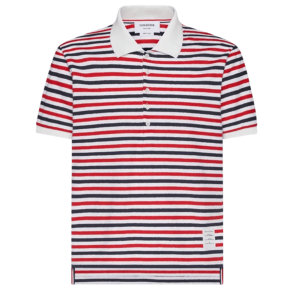 Thom Browne RWB Stripe Polo Shirt Red